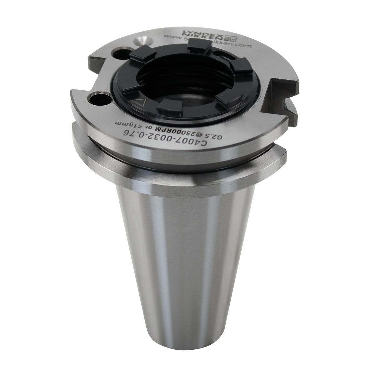 Lyndex-Nikken C4007-0032-0.76 Stubby Collet Chuck, CAT Taper Shank, CAT40 Modular Connection, ER32 Collet System, ER32 Chuck