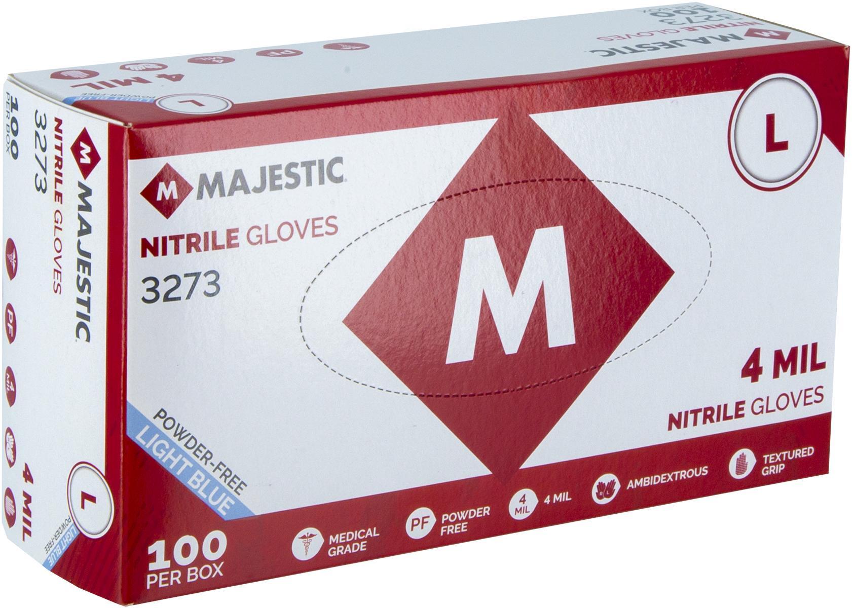 GLOVE DISPOSABLE NITRILE BLUE 4MIL PF L