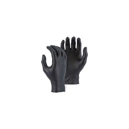 Majestic Glove 3276AK/ 9 Disposable Gloves, 9, Nitrile, Black, 9-1/2 in L, Non-Powdered, 6 mil THK, Application Type: Industrial Grade, Ambidextrous Hand