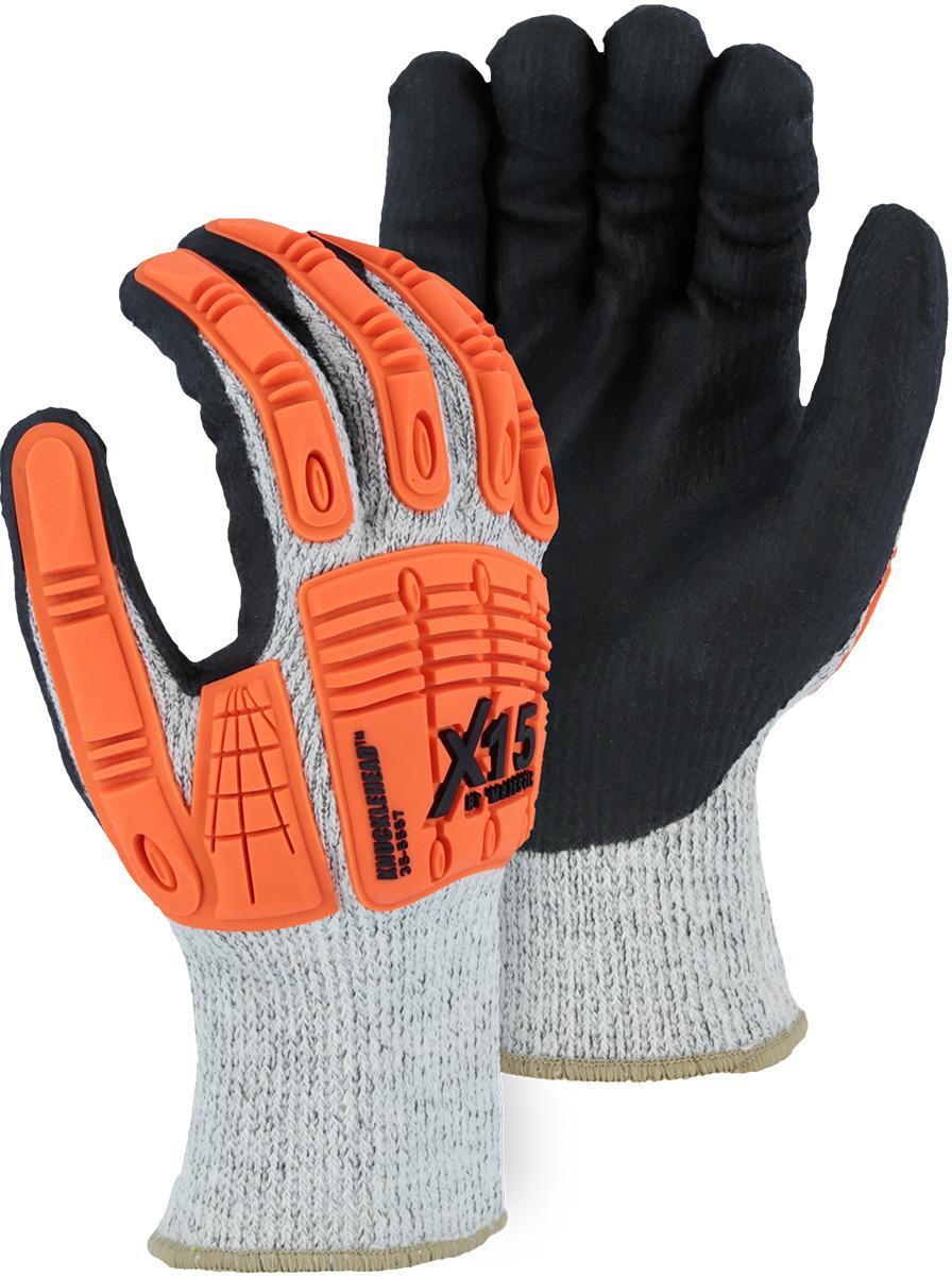 Majestic Glove 35-5567/L X-15® Gloves, L, Acrylic/Foam Nitrile/Korplex Knit/TPR, ANSI Cut-Resistance Level: A5
