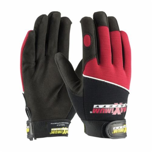 GLOVES GP MECHANICS M SYNTH LTHR BK/R