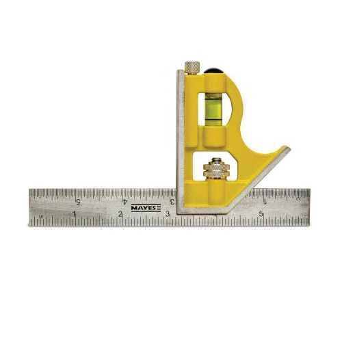 MAYES 10227 Combination Square, 6 in L, Precision Stainless Steel Blade, Heavy Duty Head