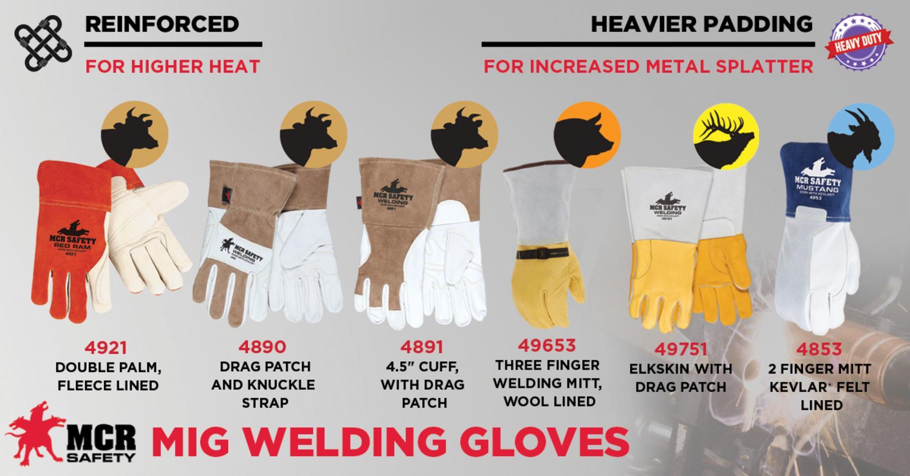 WLDG GLOVES MEDIUM WHITE/BROWN GAUNTLET