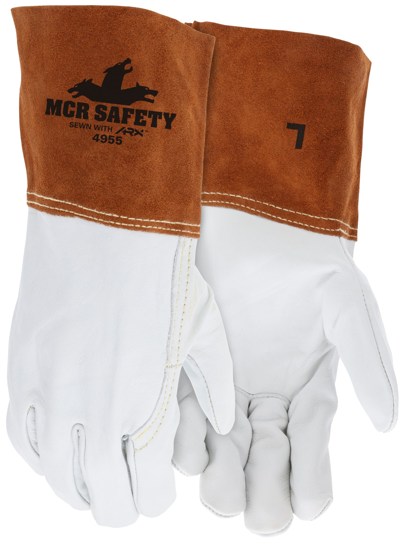 WLDG GLOVES MEDIUM BEIGE/RUSSET GAUNTLET