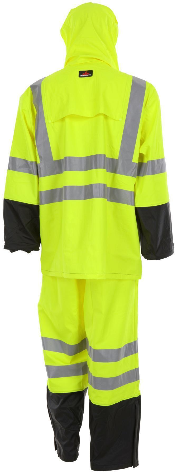 RAINSUIT 2XL BK/FLUOR LIME/SIL 52IN 33IN