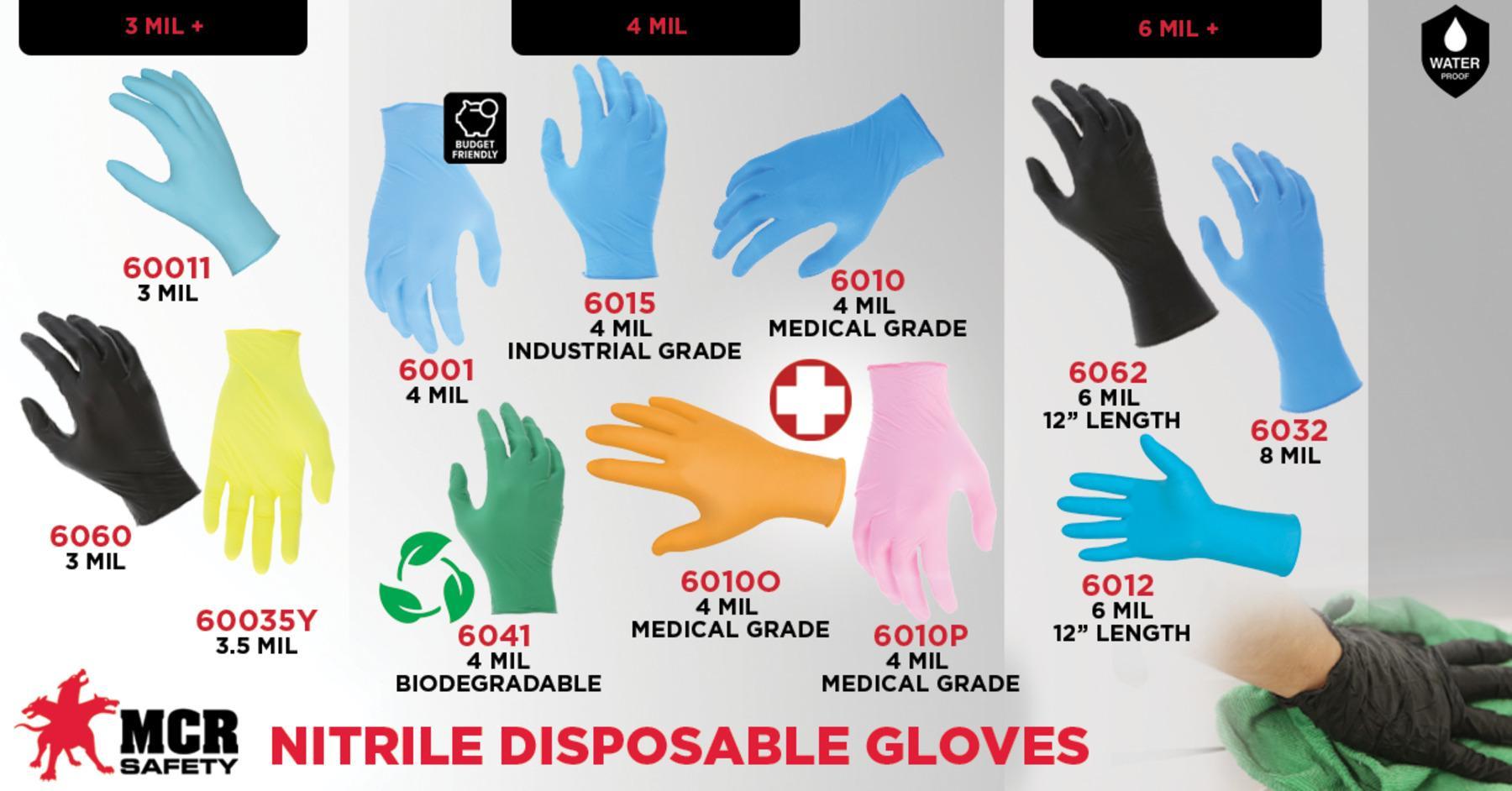 GLOVES DISPOSABLE L NITRILE BK 9.685IN