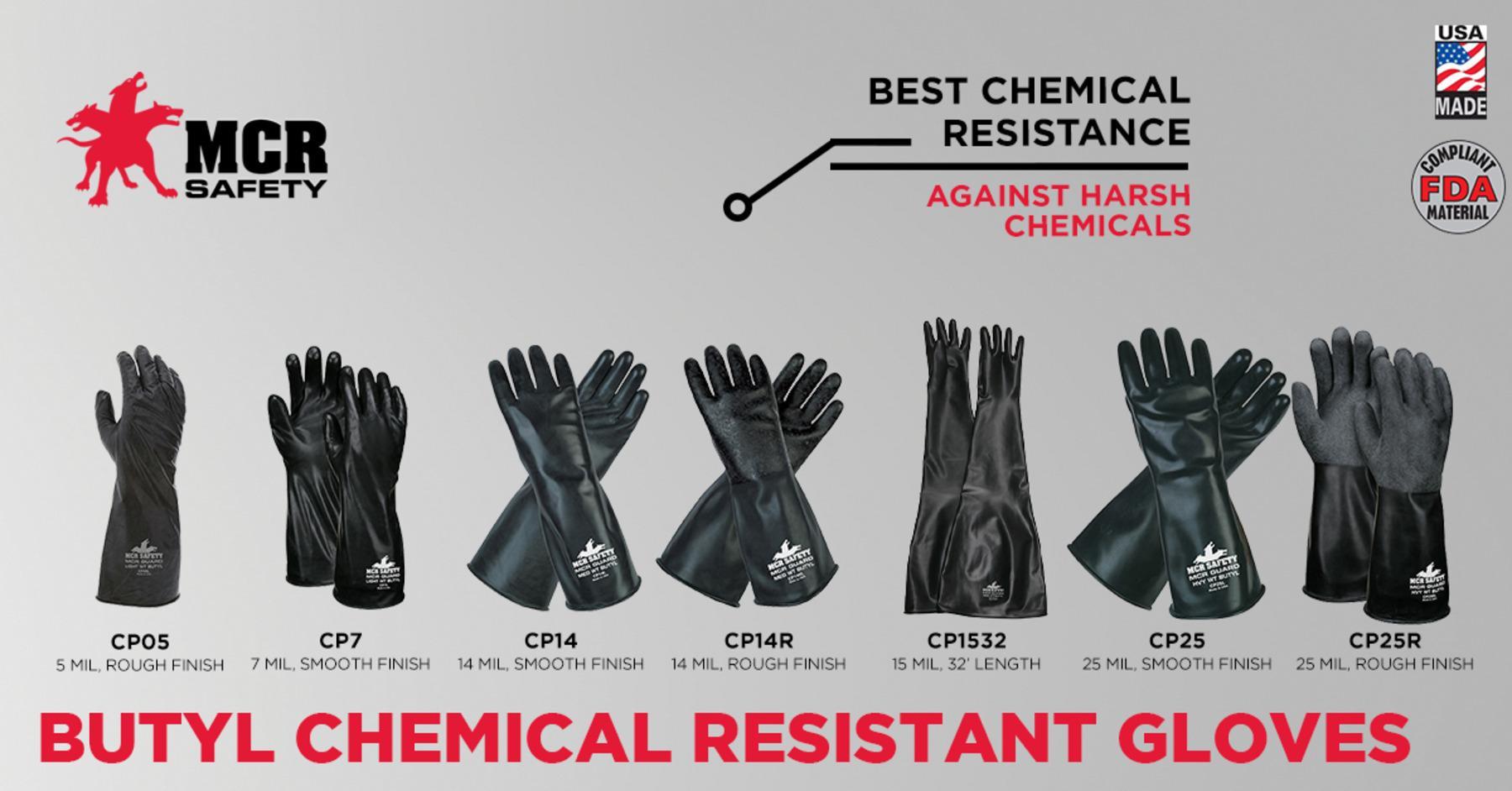 GLOVES CHEMICAL RESISTANT M BUTYL BUTYL