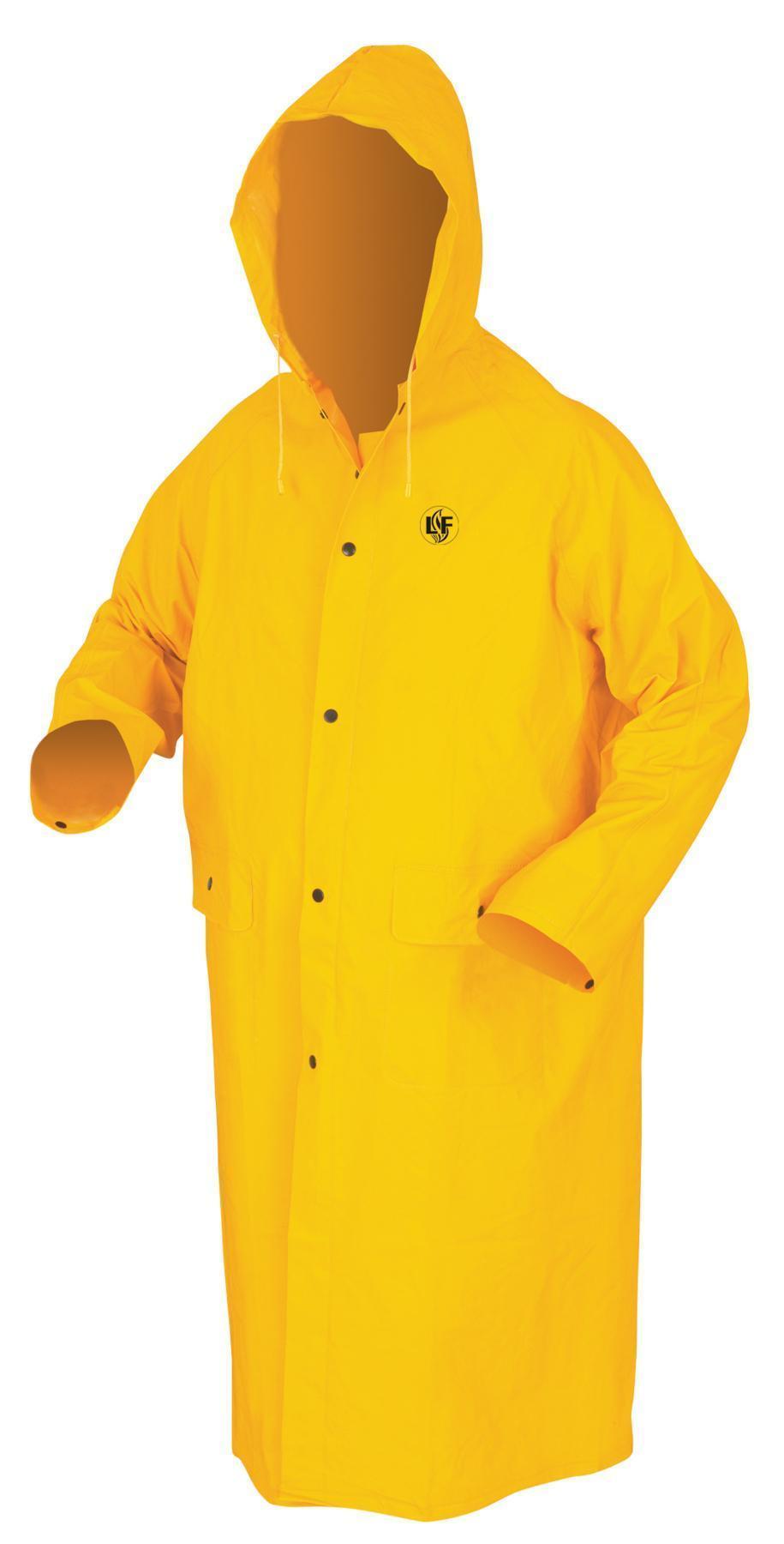 COAT RAIN 2XL YEL POLYEST/PVC 60IN 49IN