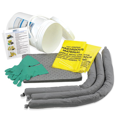 KIT SPILL 10GAL BKT W LID WHT BKT