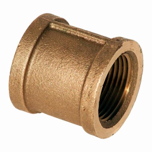 Merit Brass XNL111-08 Straight Pipe Coupling, 1/2 in Nominal, FNPT End Style, 125 lb, Brass, Rough, Import