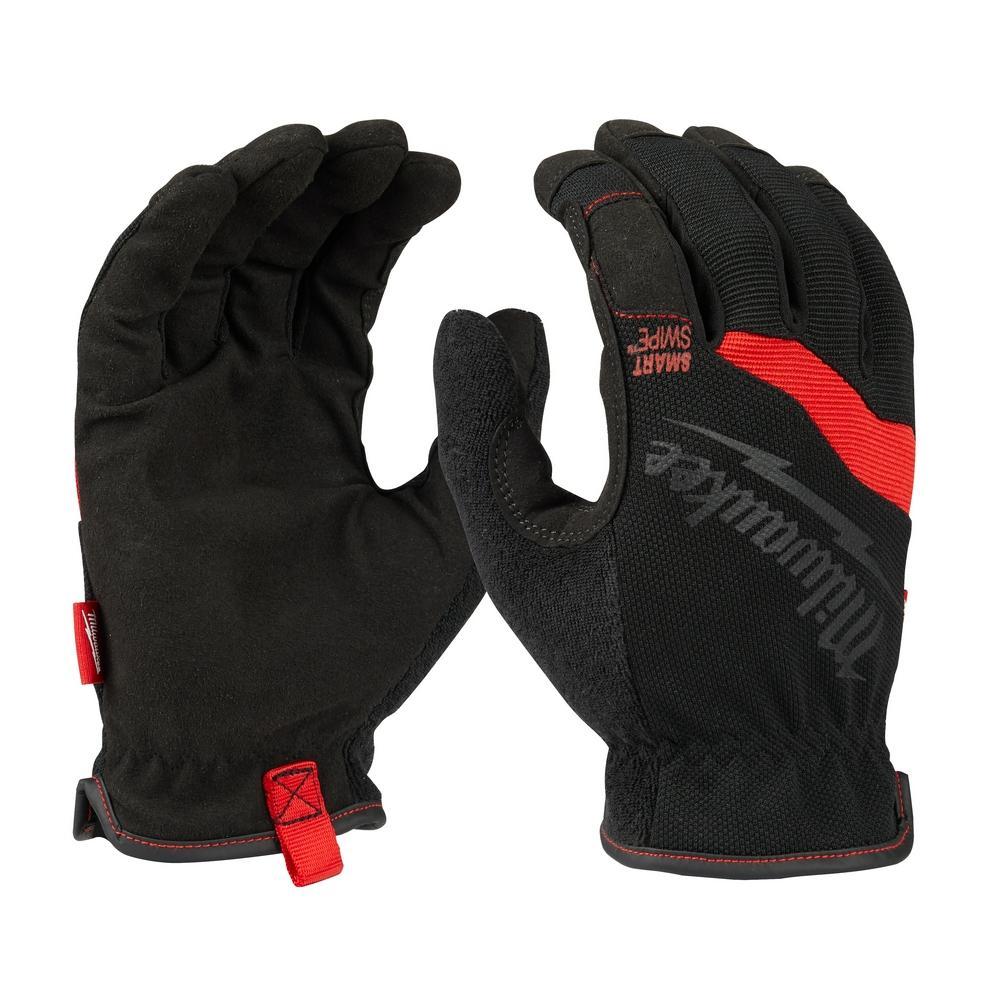 Milwaukee® 48-22-8715 General Purpose Gloves, Synthetic Leather, Black/Red, Elastic Wrist Cuff, Breathable Lining