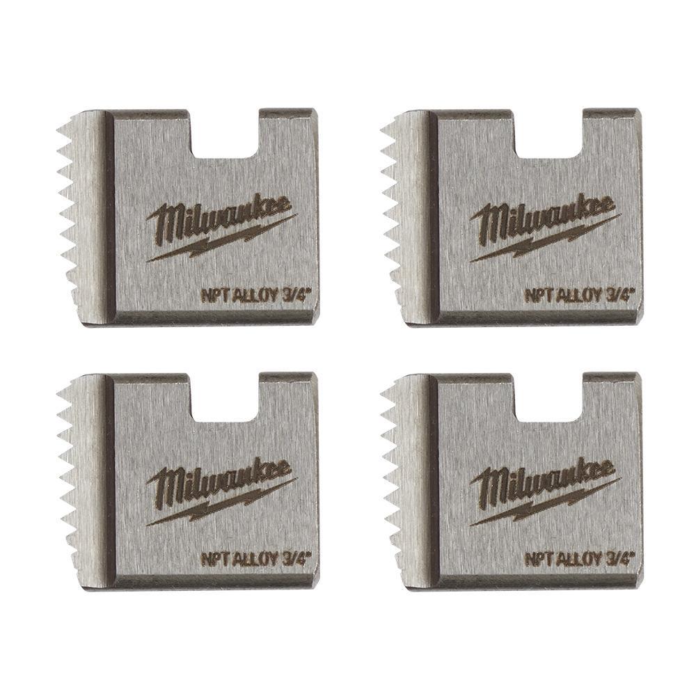 Milwaukee® 48-36-1102 48-36 Portable Pipe Dies, 3/4 in Conduit/Pipe, 11-1/2 |in Thread NPT Thread, Right Thread, 4 Pieces, For Use With 2874-20 M18 FUEL™ Pipe Threader w/ ONE-KEY™/2870-22 M18 FUEL™ Compact Pipe Threader w/ ONE-KEY™ Kit, Alloy Tool Steel
