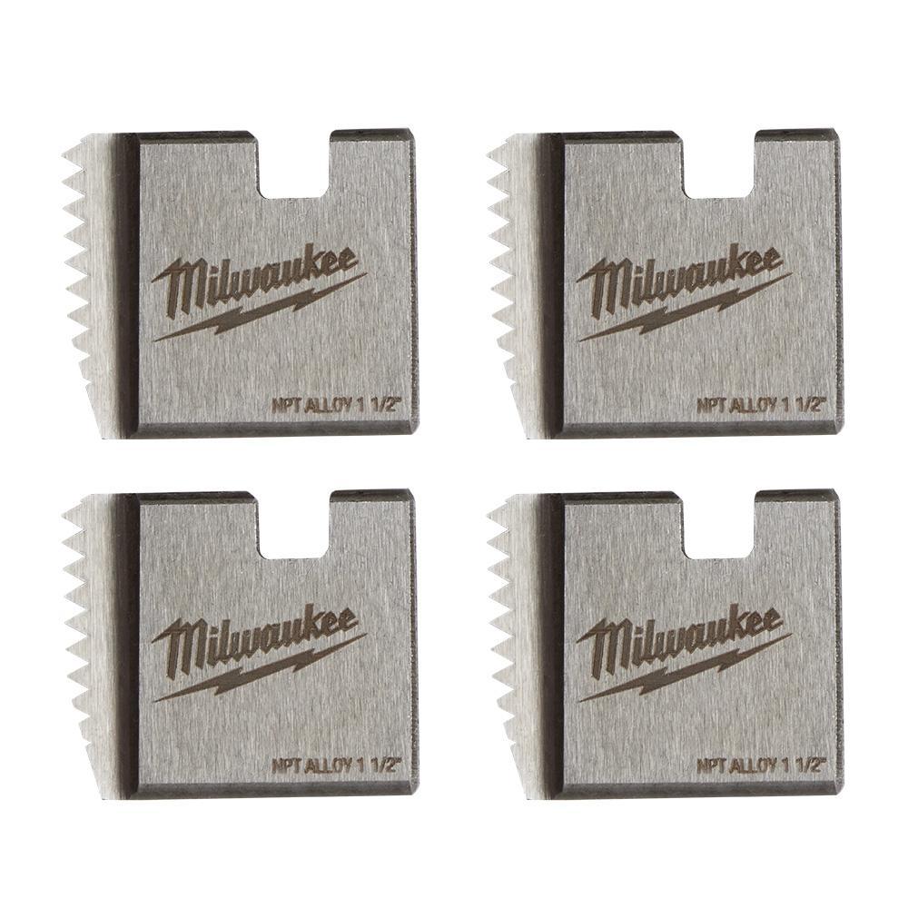 Milwaukee® 48-36-1105 48-36 Portable Pipe Dies, 1.5 in Conduit/Pipe, 11-1/2 |in Thread NPT Thread, Right Thread, 4 Pieces, For Use With 2874-20 M18 FUEL™ Pipe Threader w/ ONE-KEY™/2870-22 M18 FUEL™ Compact Pipe Threader w/ ONE-KEY™ Kit, Alloy Tool Steel
