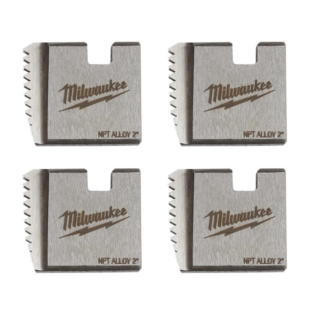 Milwaukee® 48-36-1106 48-36 Portable Pipe Dies, 2 in Conduit/Pipe, 11-1/2 |in Thread NPT Thread, Right Thread, 4 Pieces, For Use With 2874-20 M18 FUEL™ Pipe Threader w/ ONE-KEY™/2870-22 M18 FUEL™ Compact Pipe Threader w/ ONE-KEY™ Kit, Alloy Tool Steel