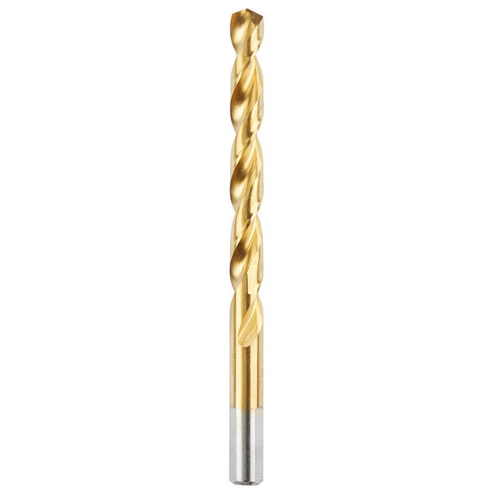 Milwaukee® Thunderbolt® Secure-Grip™ 48-89-2220 Jobber Length Drill Bit, 23/64 in Drill - Fraction, 0.3594 in Drill - Decimal Inch, 135 deg Point, Steel, Titanium Coated