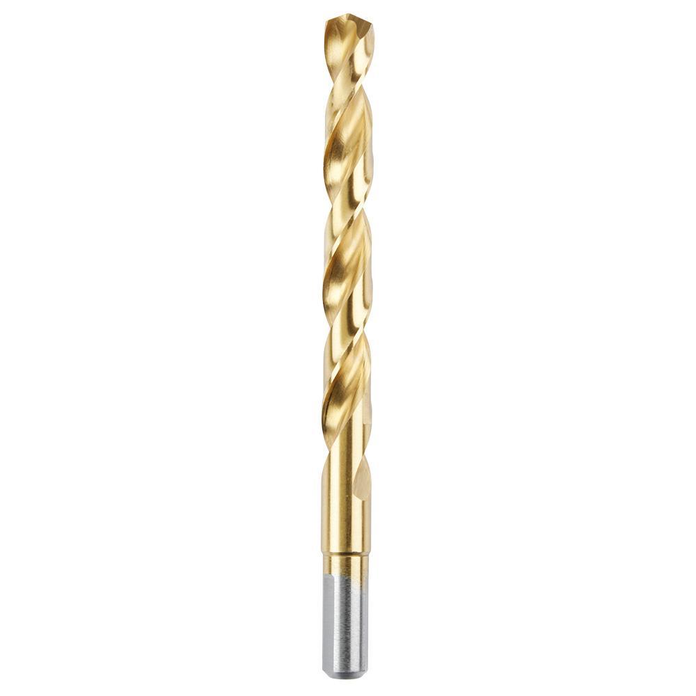 Milwaukee® Thunderbolt® Secure-Grip™ 48-89-2223 Jobber Length Drill Bit, 13/32 in Drill - Fraction, 0.4062 in Drill - Decimal Inch, 135 deg Point, Steel, Titanium Coated