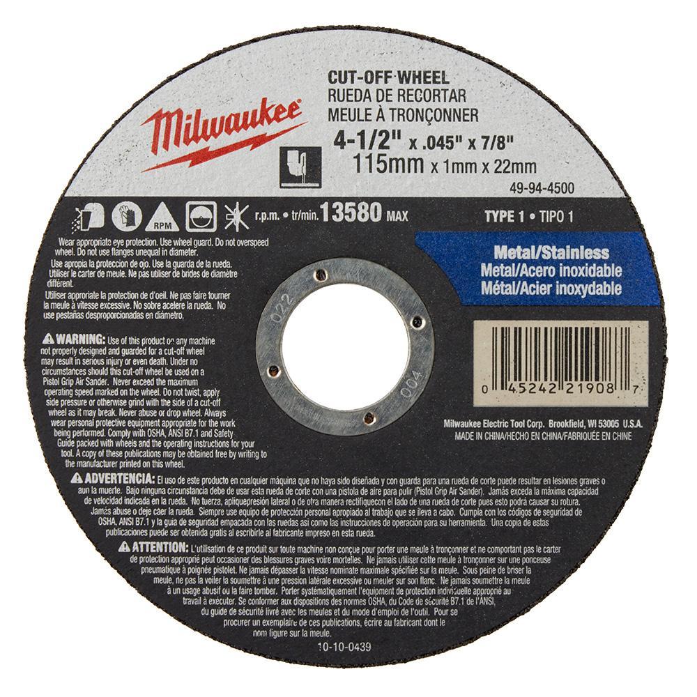 WHEEL HUB CUT-OFF/RSD 4-1/2IN 0.045IN T