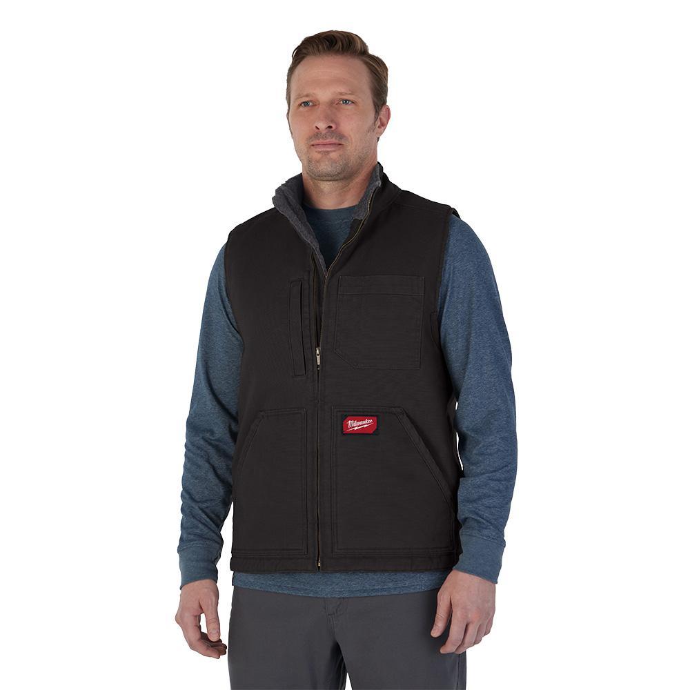 Milwaukee® 801B-3X Heated Vest, 3X, Black, Cotton/Polyester, 48 in Chest, Zipper Closure