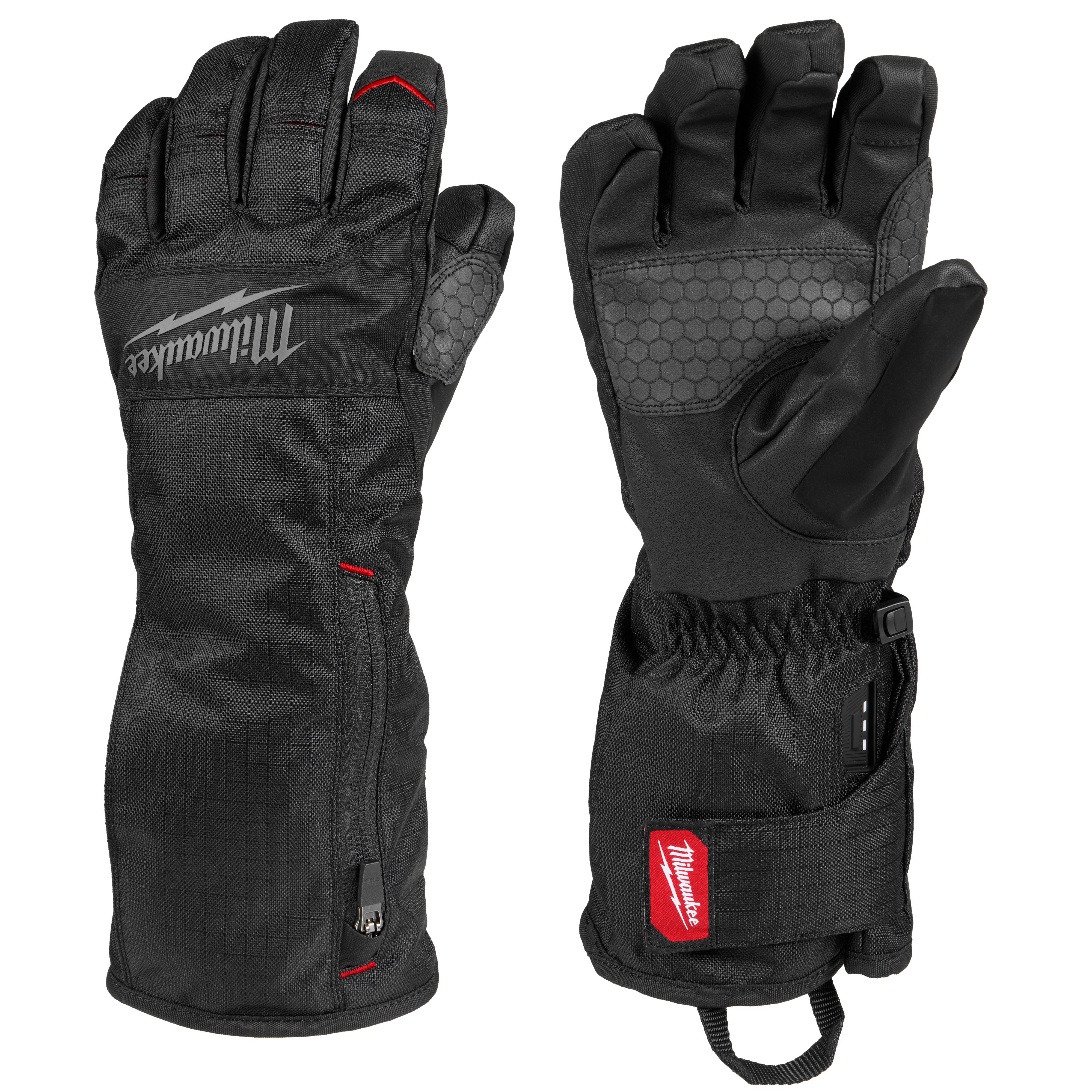 Milwaukee® M700B-21XL M700B Heated Winter Gloves, XL, Polyester/Polyurethane, Black, Adjustable Cuff, 14.5 in L