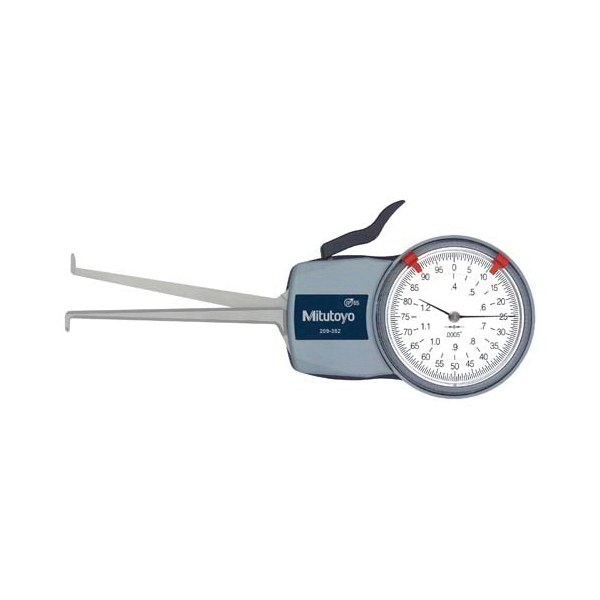Mitutoyo 209-352 Internal Imperial Dial Caliper Gage, 0.4 to 1.2 in, Graduations: 0.0005 in, 0.06 in W x 0.19 in D Groove