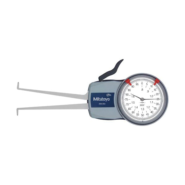 Mitutoyo 209-354 Internal Imperial Dial Caliper Gage, 0.8 to 1.6 in, Graduations: 0.0005 in, 0.06 in W x 0.26 in D Groove