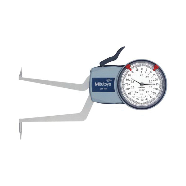 Mitutoyo 209-359 Internal Imperial Dial Caliper Gage, 2.8 to 3.6 in, Graduations: 0.0005 in, 0.06 in W x 0.31 in D Groove