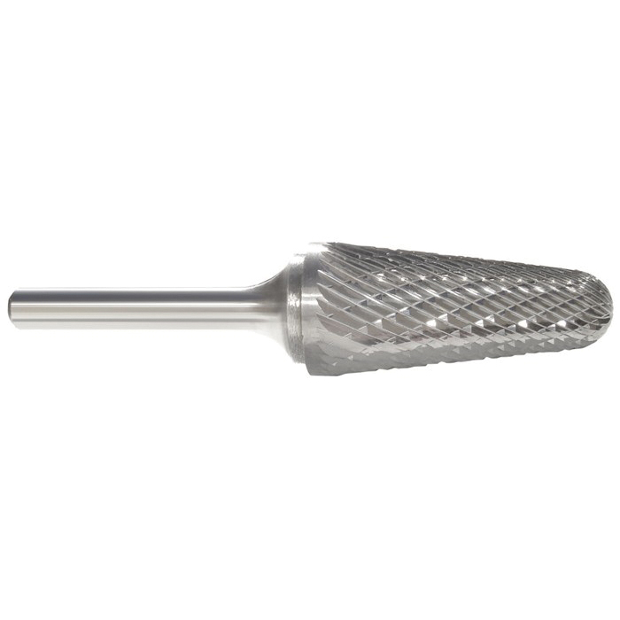 Monster Tool 310-002187 Regular Length Single End Carbide Burr, Radius End, Taper Head, 2-7/8 in OAL, Double Cut