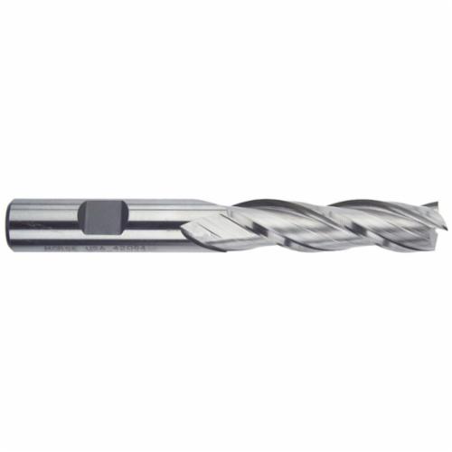 MORSE® 42086 1881 Center Cutting Long Length Single End End Mill, 3/4 in Dia Cutter, 3 in Length of Cut, 3 Flutes, 3/4 in Dia Shank, 5-1/4 in OAL, Uncoated
