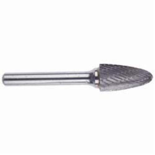 MORSE® 59571 5970 Premium Carbide Burr, Radius End, Tree Head, 1/4 in Dia Head, 5/8 in L of Cut, 2-3/8 in OAL, Double Cut