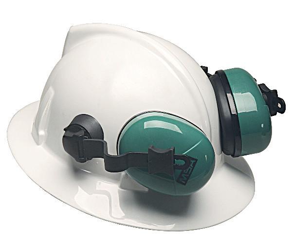 MSA 10034487 Soprano™ Dielectric Hard Hat Earmuffs, 25 dBA Noise Reduction, Green, ANSI S3.19-1974, CSA Class A