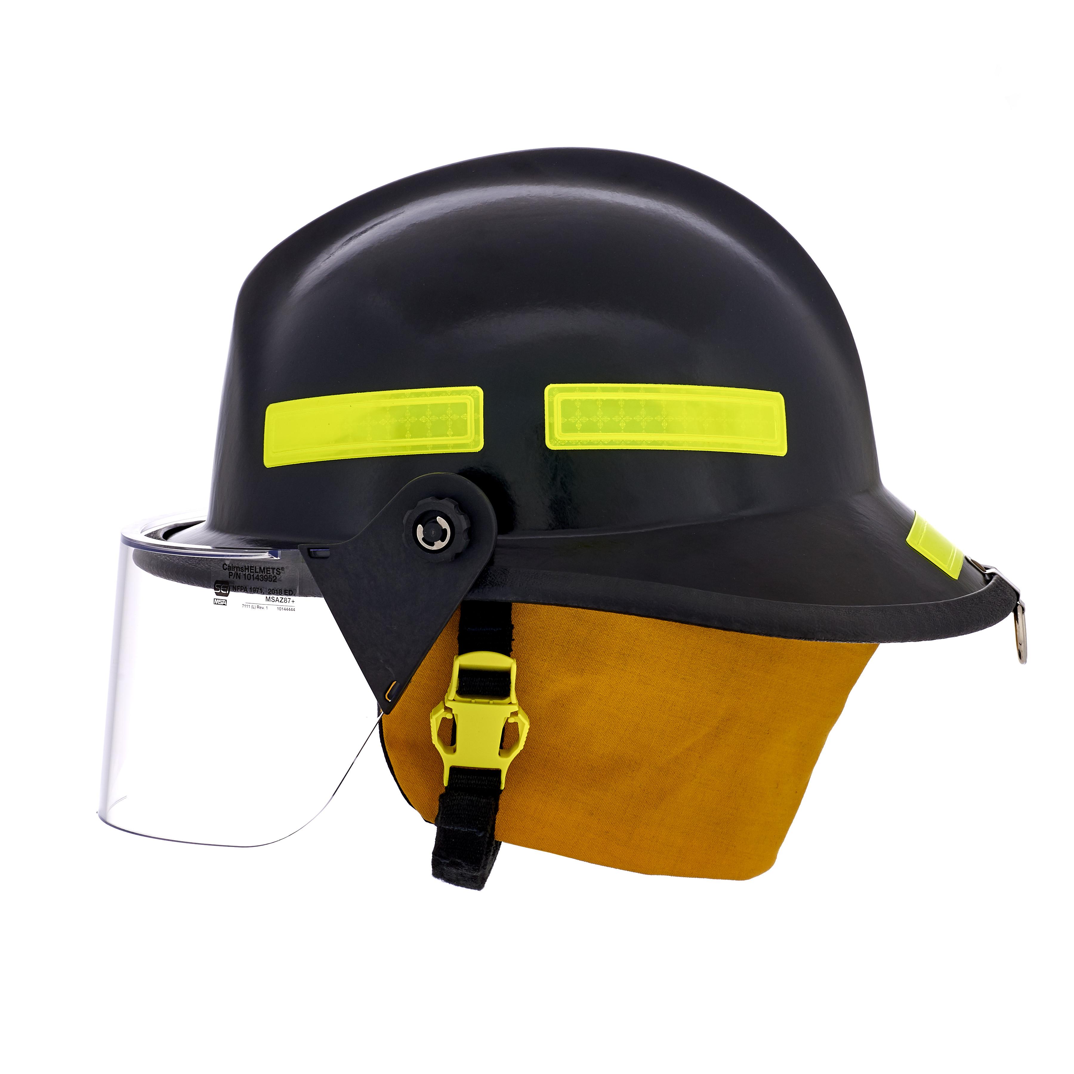 MSA Cairns® 660CFSB Metro™ 660C Modern Fire Helmet With 4 in Standard Faceshield and Bar, Ratchet Suspension, NFPA 1971-2018