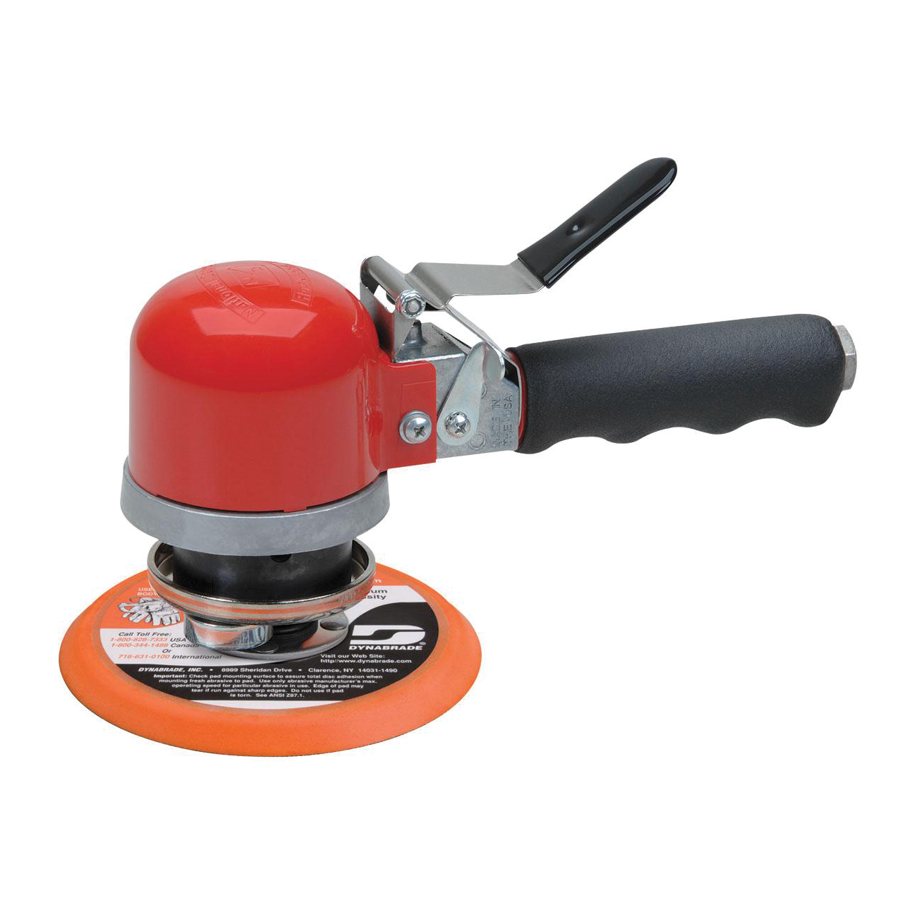 National Detroit DAQ5 Dual Action Non-Vacuum Random Orbital Sander With Wobble, 5 in, 23 scfm Air Flow, 90 psi, Hook and Loop Pad Grip Method