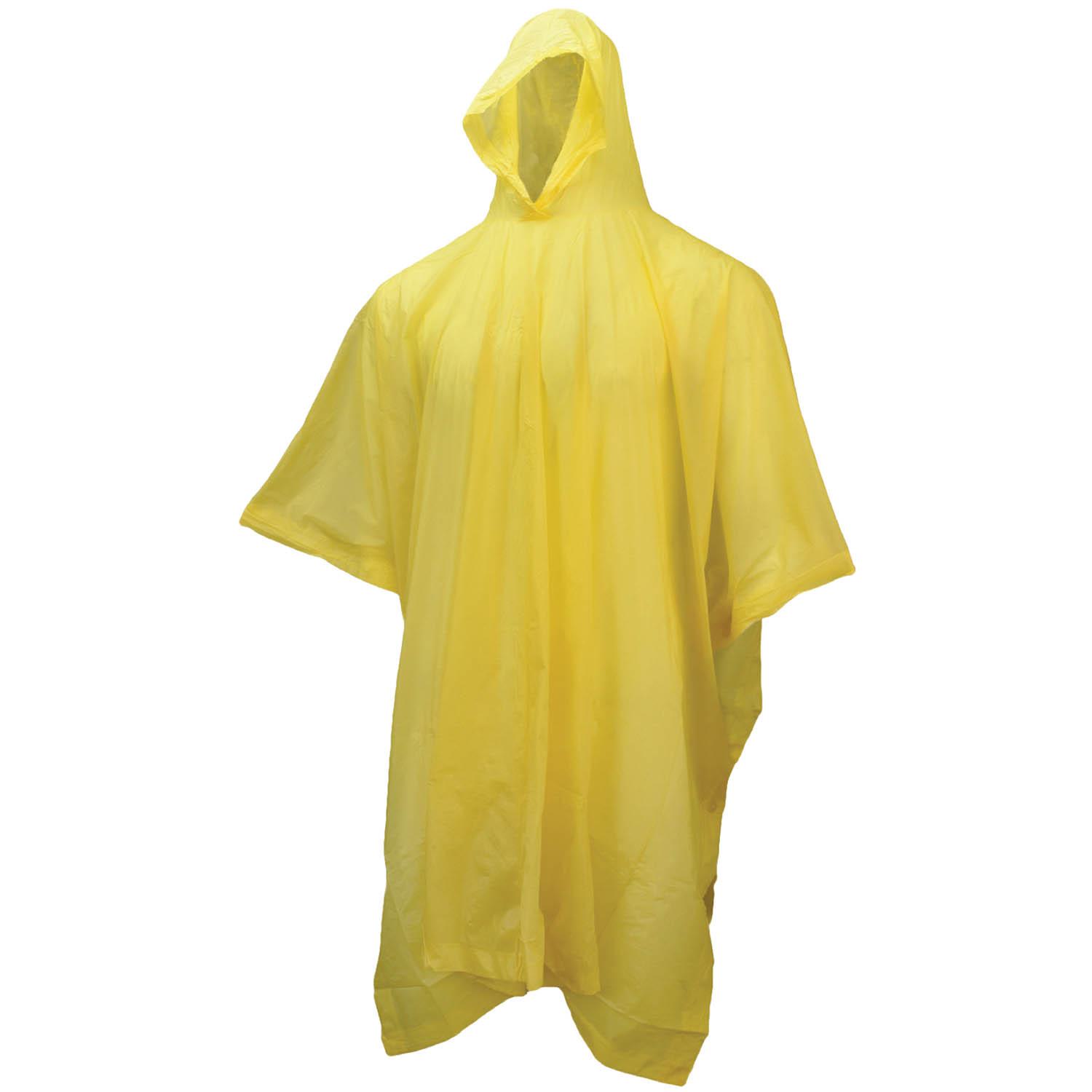 RAIN PONCHO UNIVERSAL 40IN YELLOW PVC