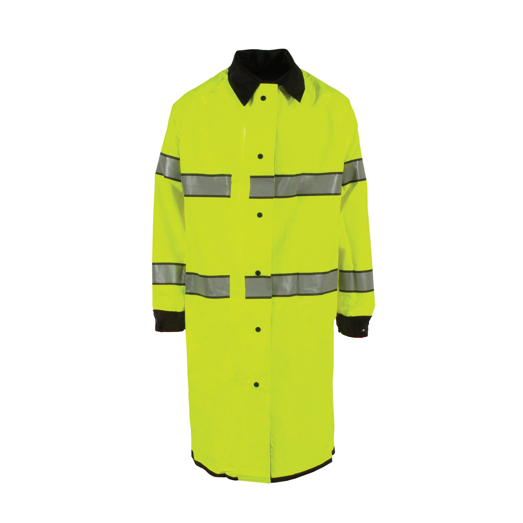 COAT RAIN 2XL BK/LIME NYL/POLYURETHANE
