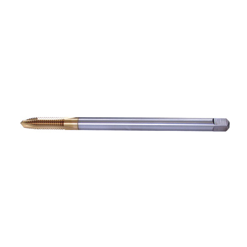 GWS Tool Group 50018 Extended Spiral Point Tap, Right Hand Cutting, 1/2-13 Thread, Plug Chamfer, 3 Flutes, TiN, HSS