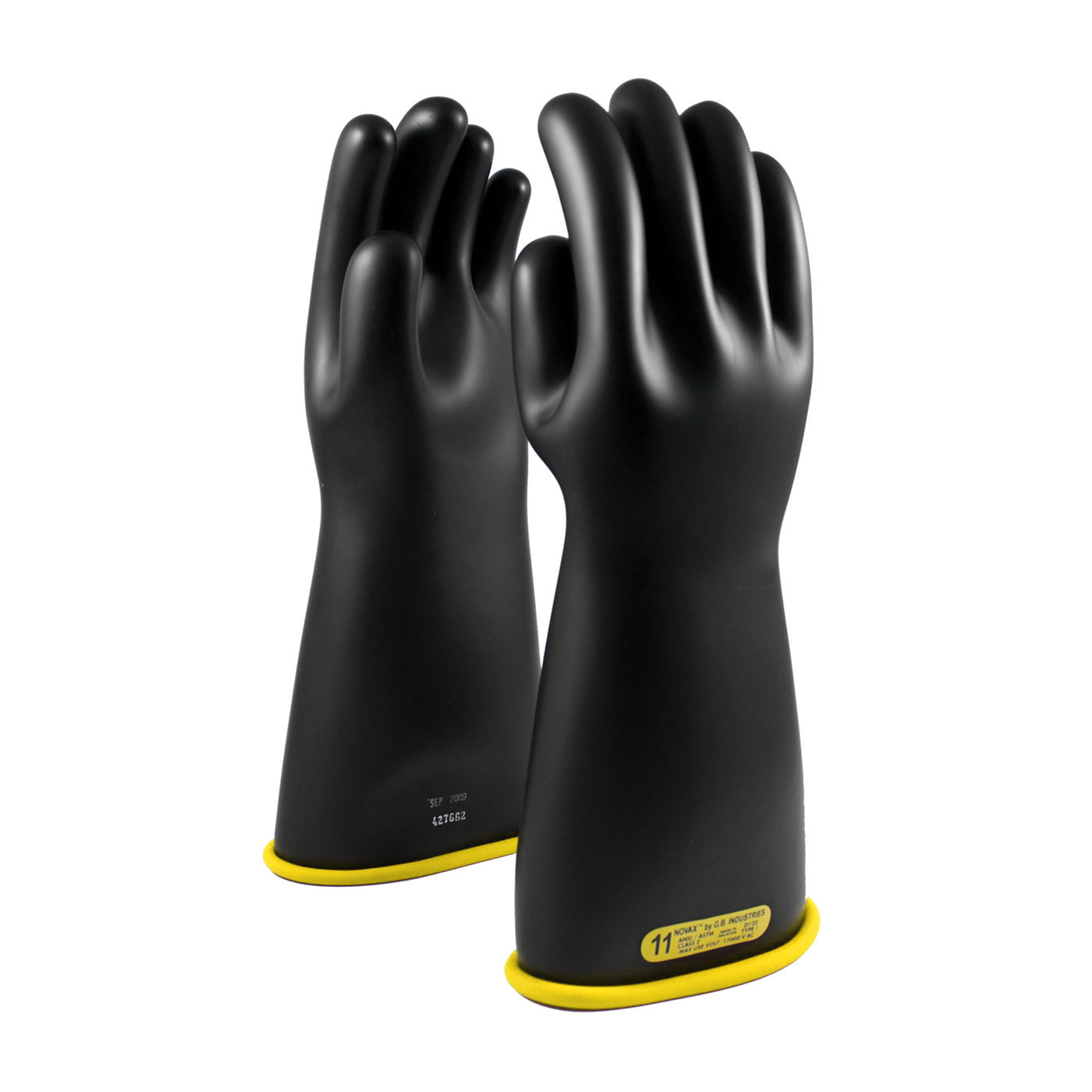 GLOVES INSULATED SZ 8 NAT RBR BK/YEL STR