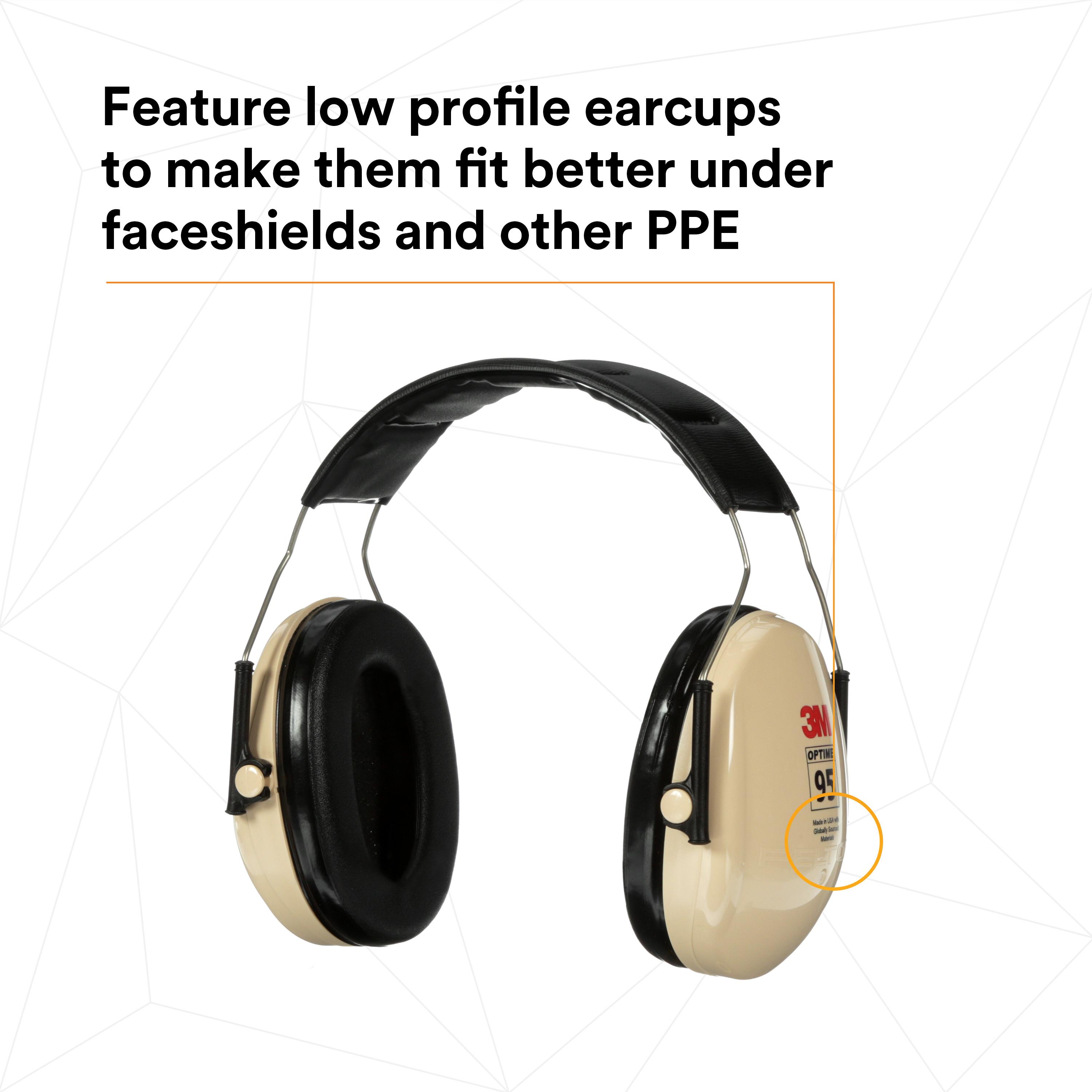 EAR MUFF 21DB BEIGE/BLACK OVER THE HEAD