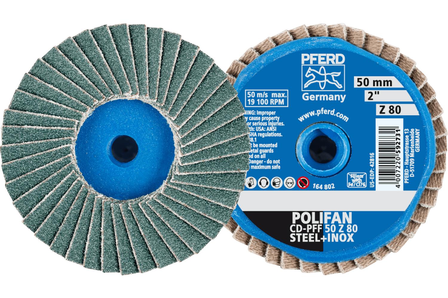 2 80 GRIT POLIFAN MINI ZIRC FLAP DISC