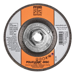 PFERD Policlean® 44867 Non-Woven Abrasive Disc, 4-1/2 in Dia, Extra Coarse Grade, Silicon Carbide Abrasive