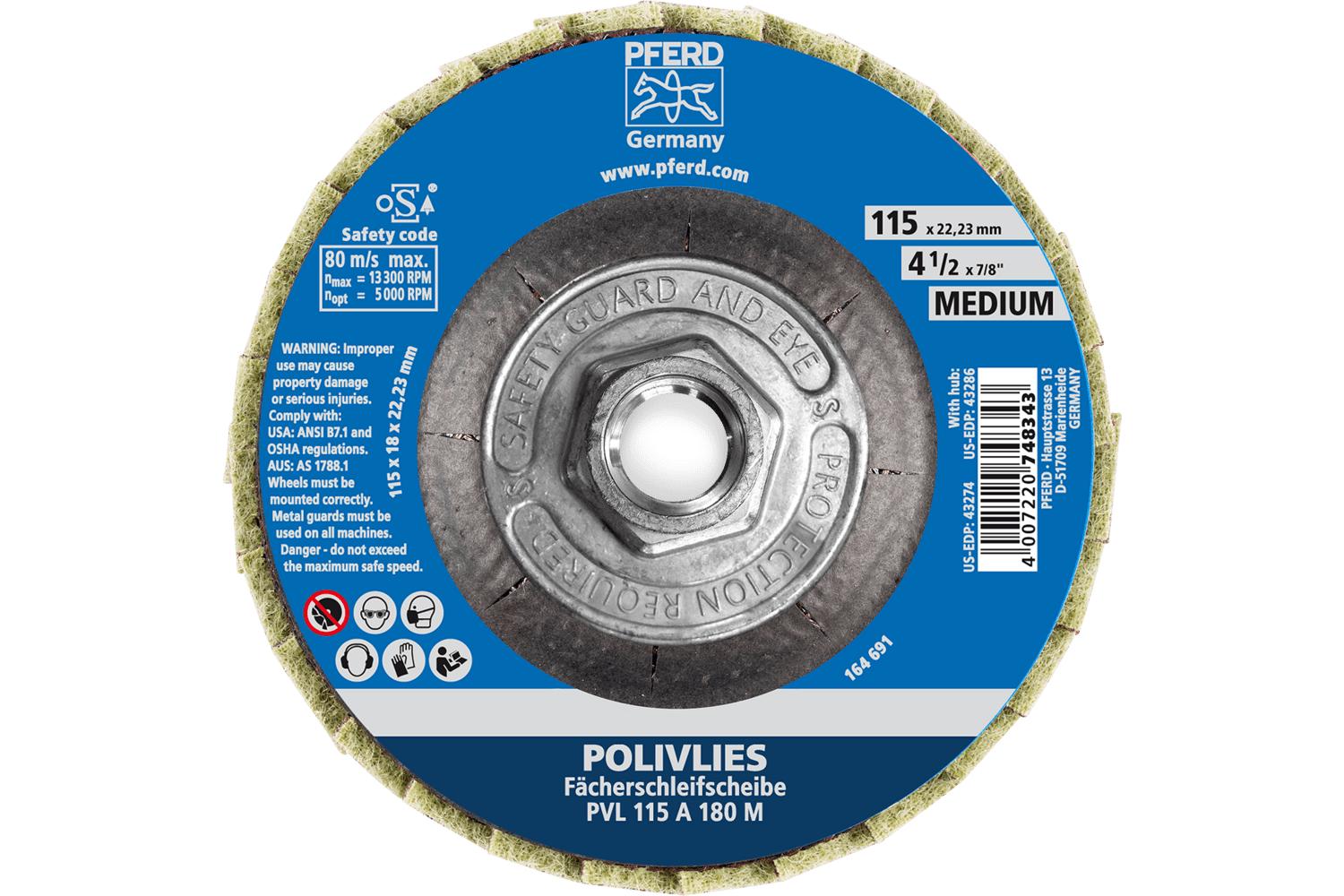4-1/2 X 5/8-11 MED NON-WOVEN FLAP DISC