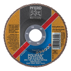 4-1/2 X 7/8 60 GRIT POLIFAN FLAP DISC