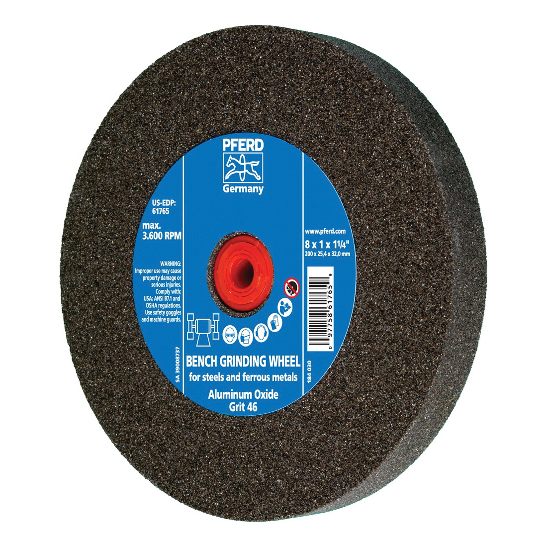 8 X 1 X 1-1/4 46 GRIT BENCH WHEEL