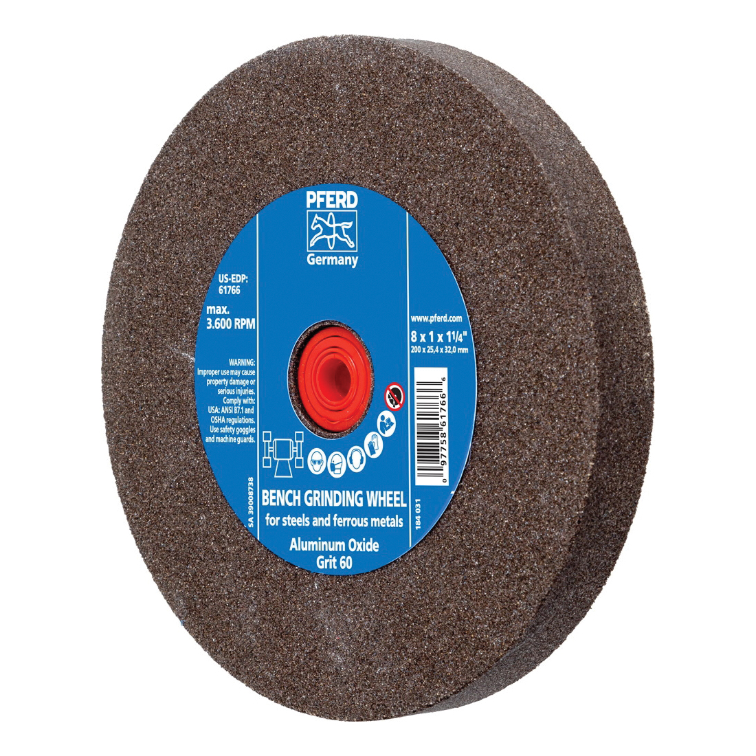 8 X 1 X 1-1/4 60 GRIT BENCH WHEEL