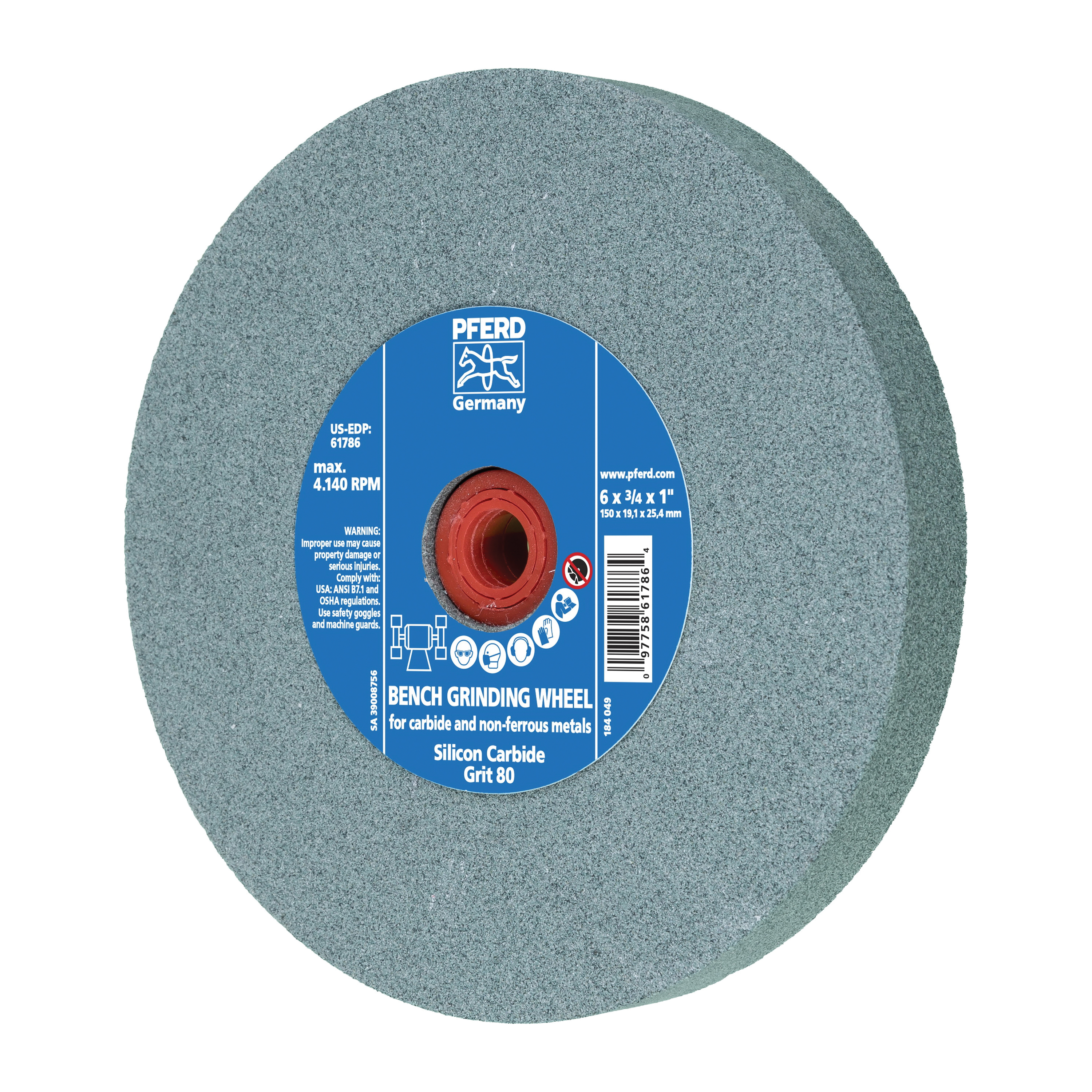 6 X 3/4 X 1 80 GRIT S/C WHEEL