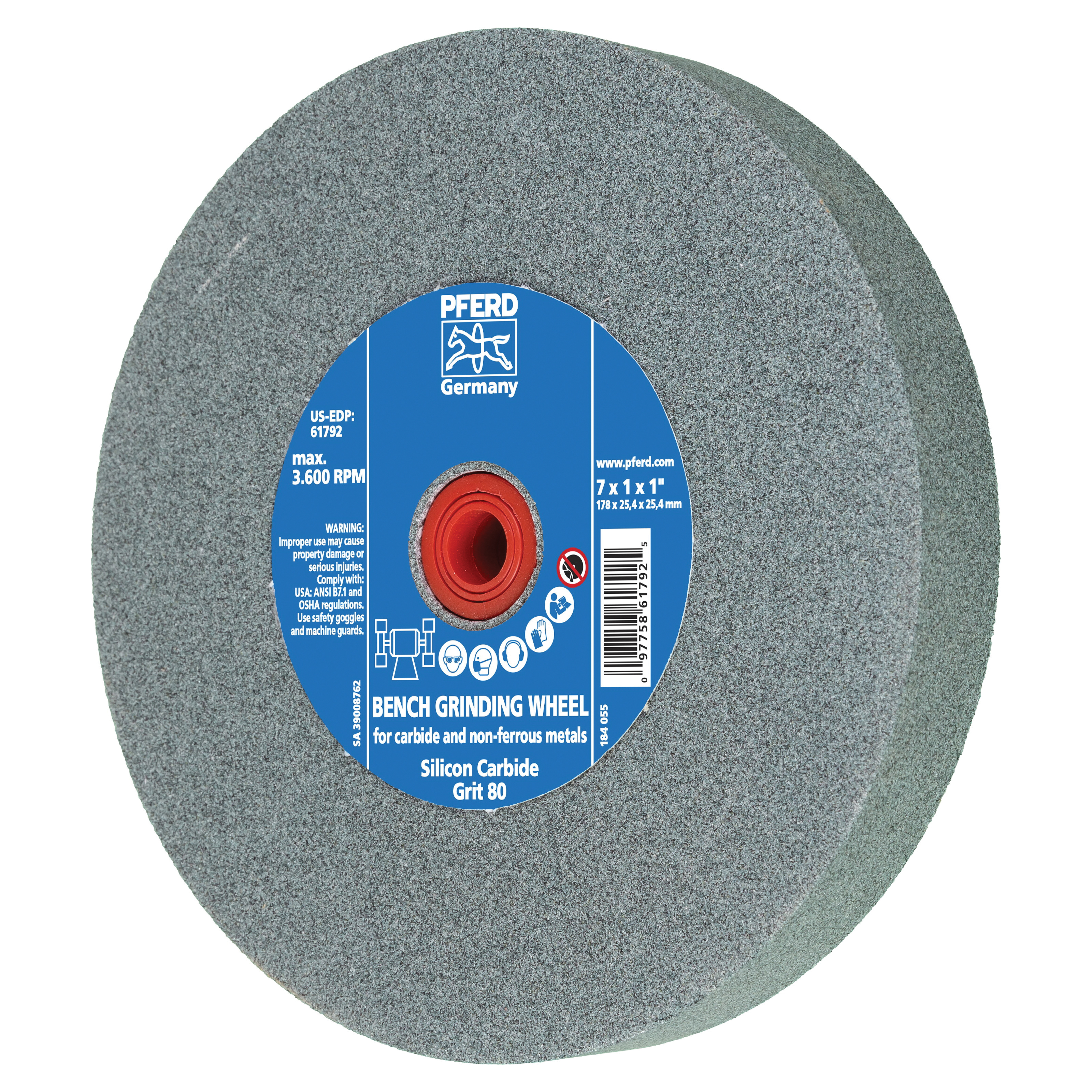 7 X 1 X 1 80 GRIT S/C BENCH WHEEL