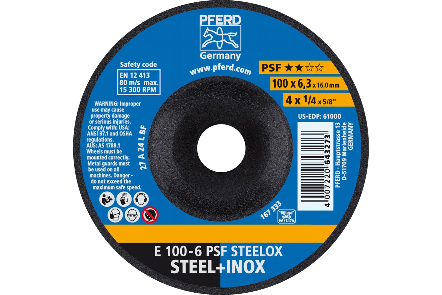 4 X 1/4 X 5/8 A24PS TYPE 27 STEEL