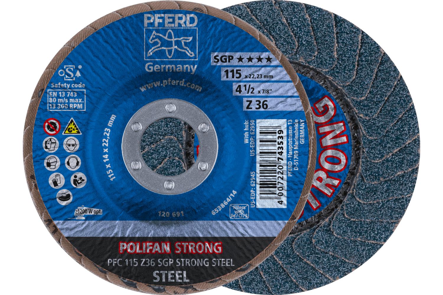 4-1/2 X 7/8 36 GRIT POLIFAN STRONG FLAP