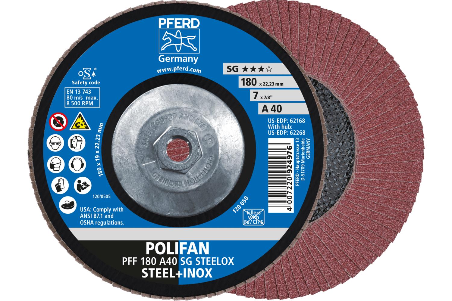 7 X 5/8-11 40 GRIT TYPE 27 FLAP