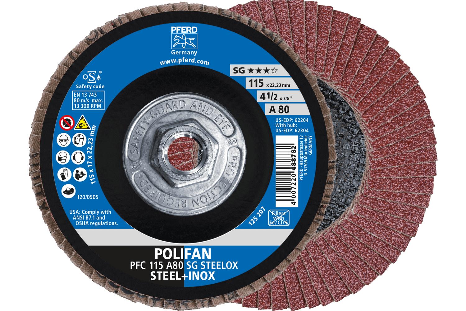 4-1/2 80 GRIT POLIFAN FLAP DISC