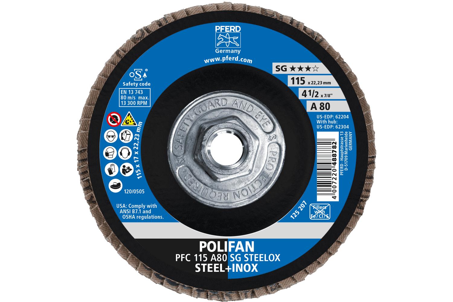 4-1/2 80 GRIT POLIFAN FLAP DISC